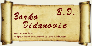 Borko Didanović vizit kartica